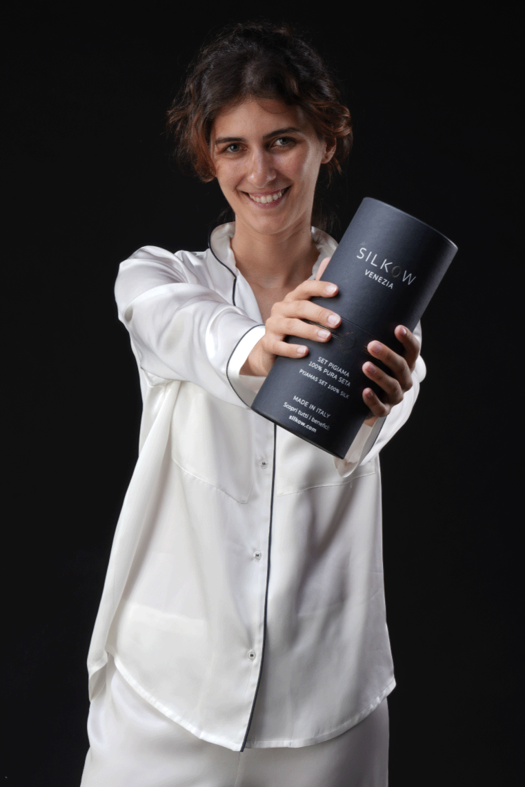 Pigiama Lungo Donna 100% Seta 22 Momme