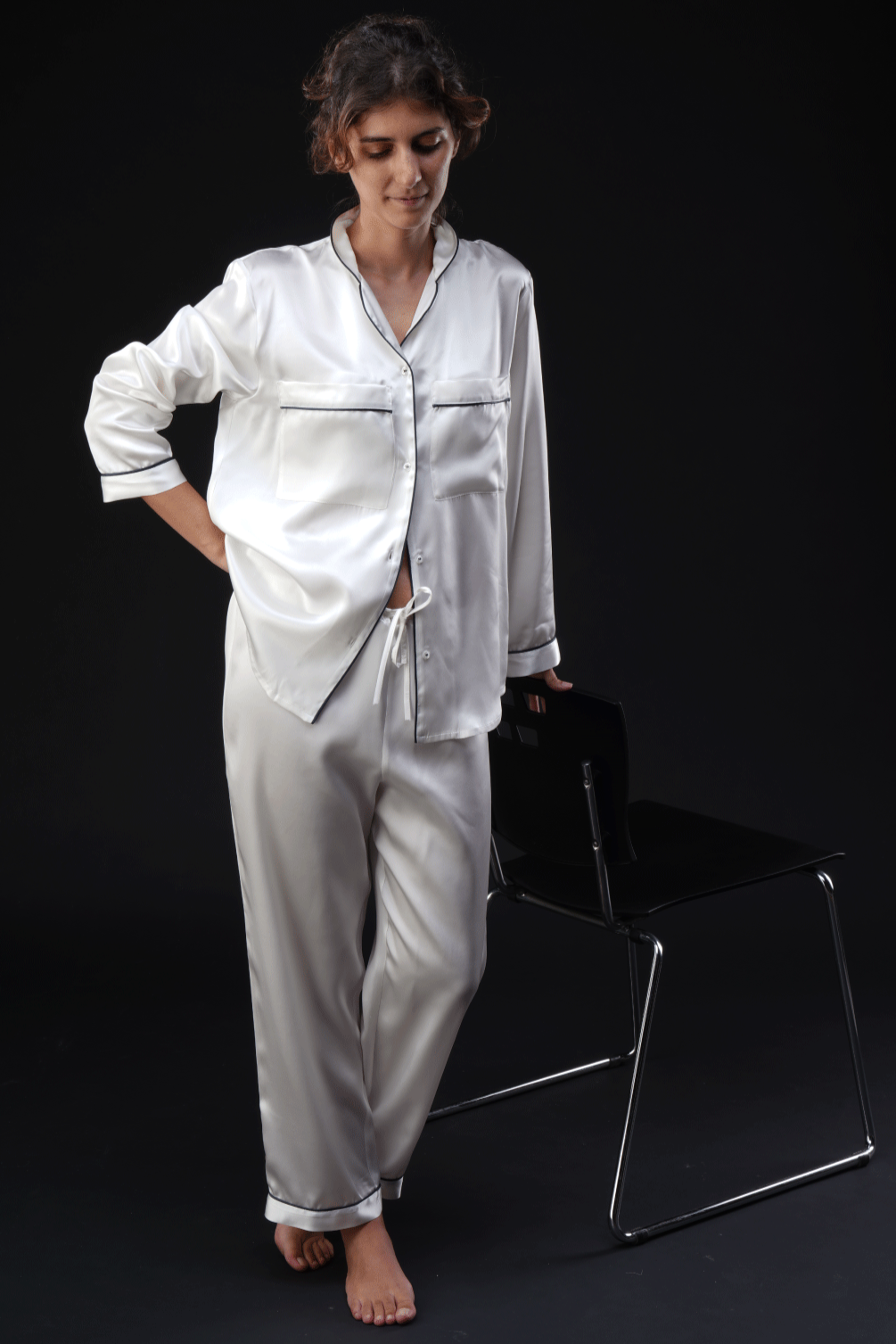 Pigiama Lungo Donna 100% Seta 22 Momme