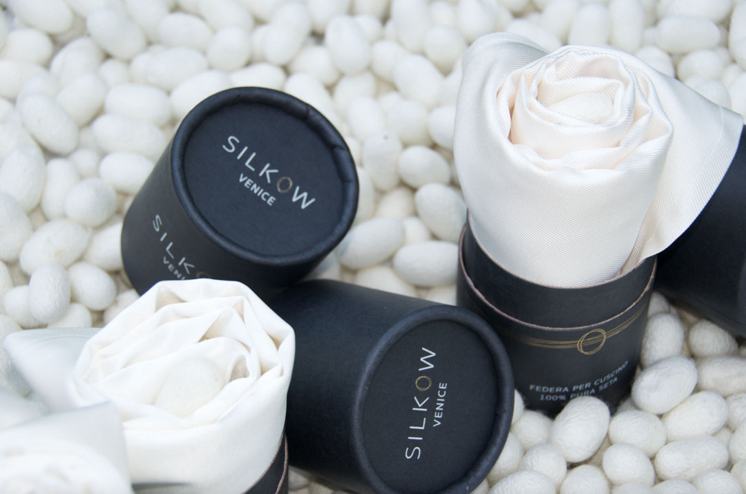 Set 2 Federe 100% Seta Opaca 29 Momme 50x75/80cm Bianche