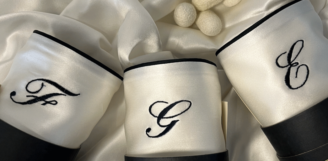 SET 2 FEDERE IN RASO DI SETA - MODELLO BORDINO COLORATO